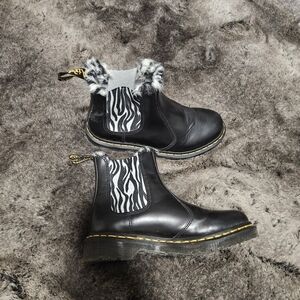 Dr. Martens Black Zebra Print Boots